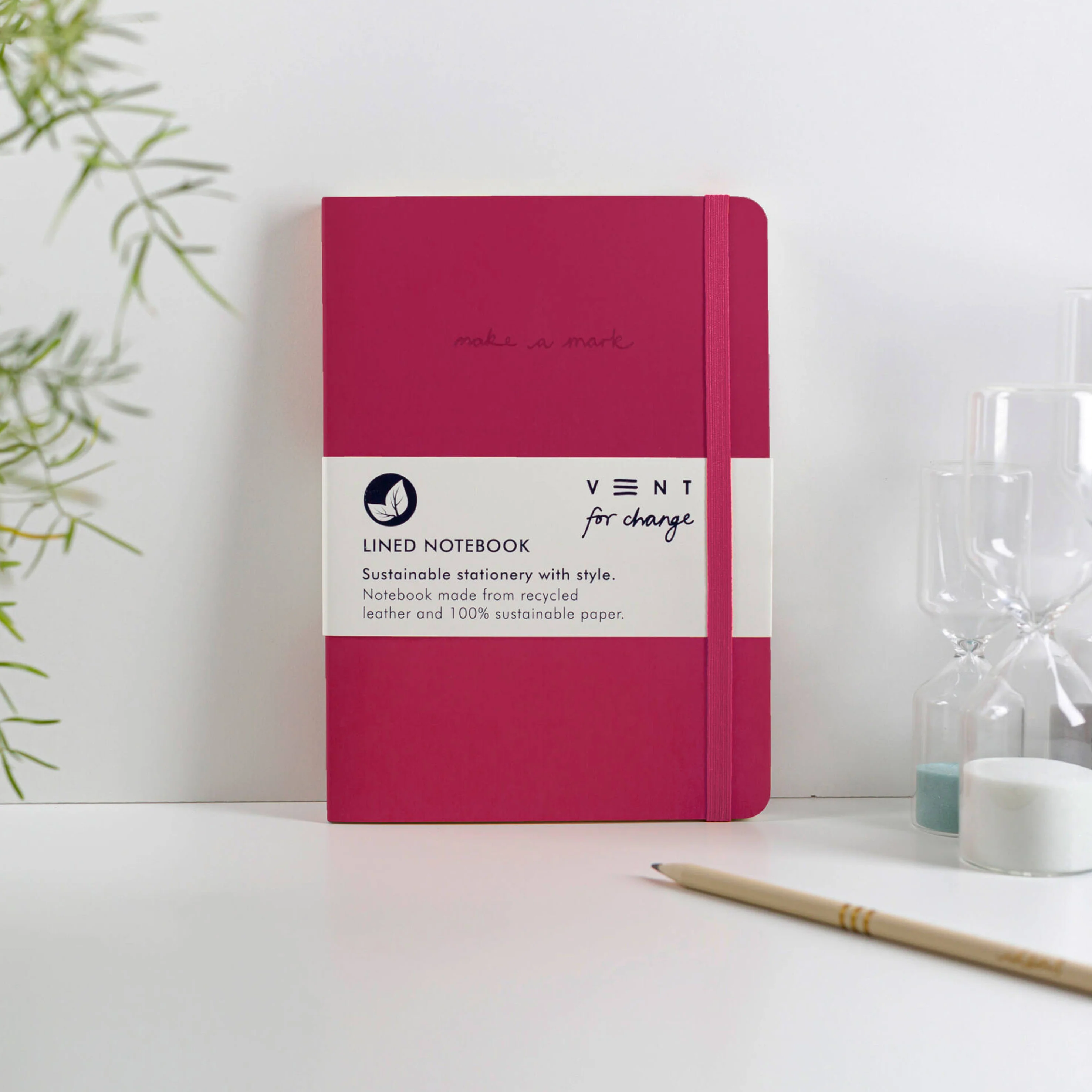 Vent for change A5 recycled leather lined notebook - available in 7 colours - Image 3