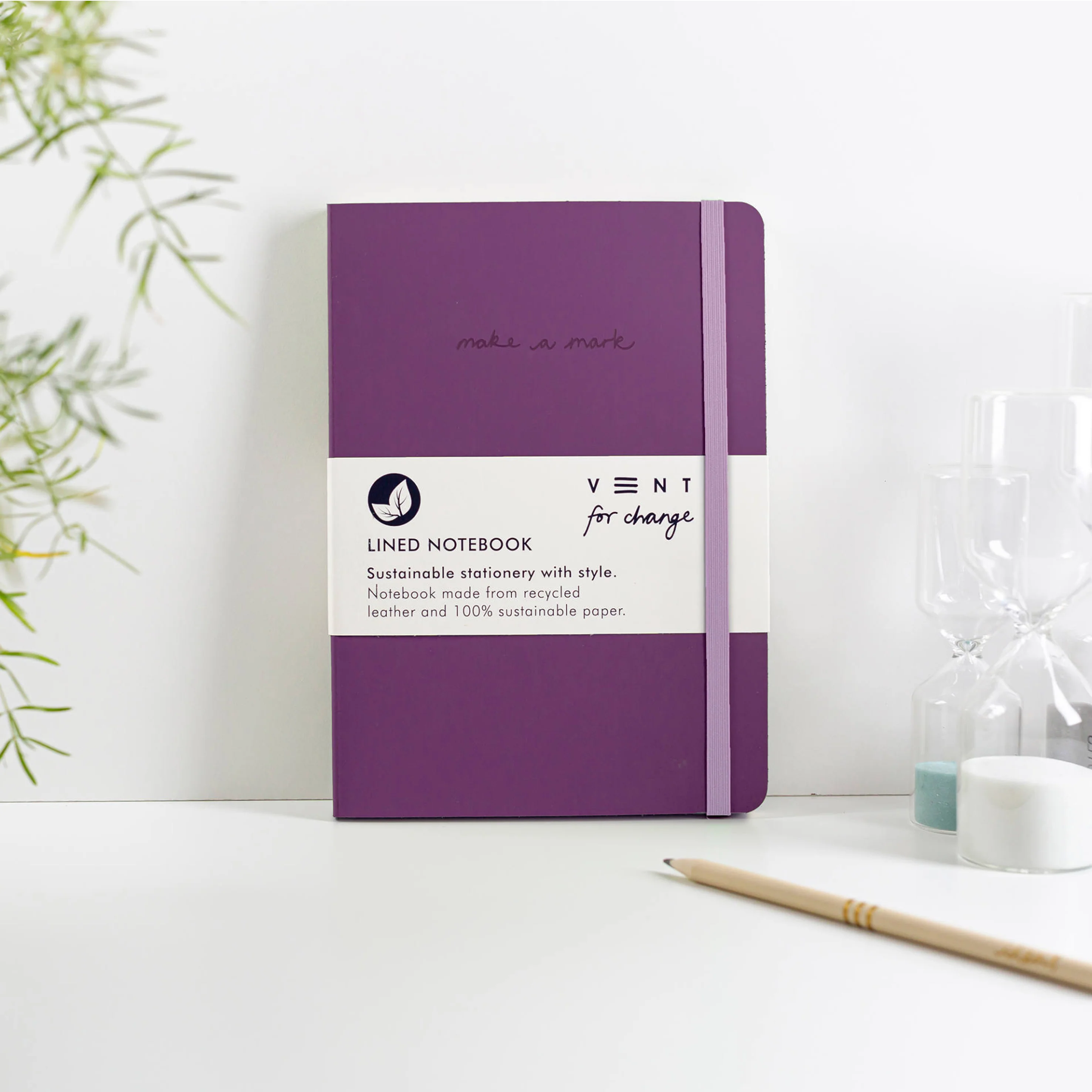 Vent for change A5 recycled leather lined notebook - available in 7 colours - Image 7