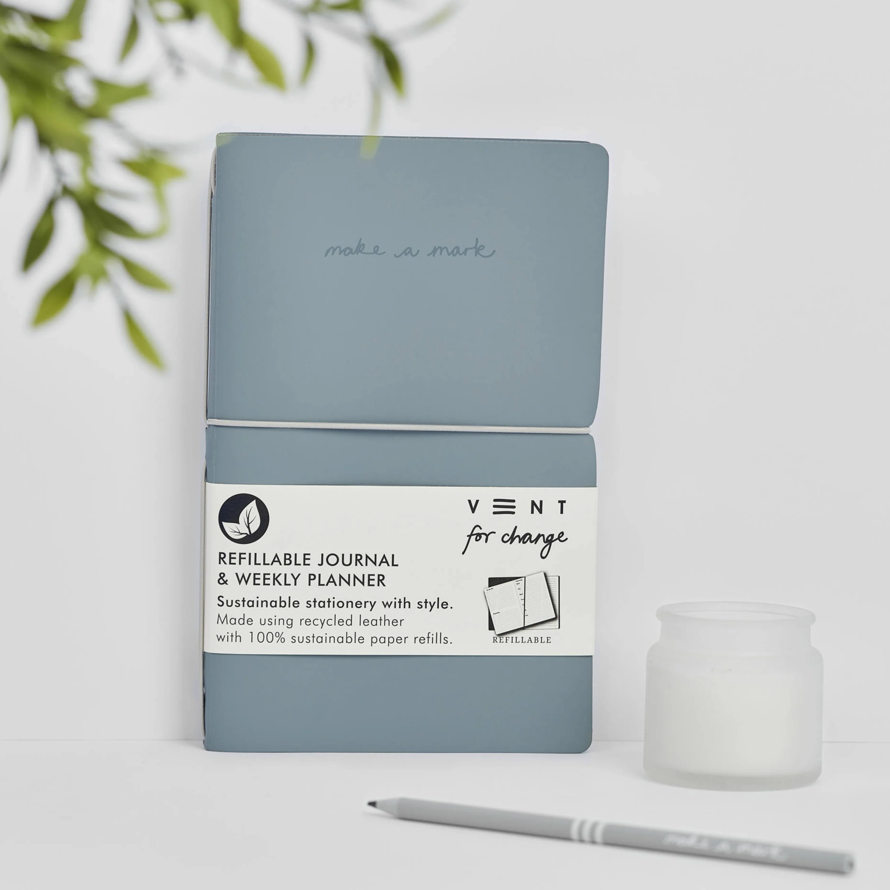 Vent for Change Recycled leather refillable weekly planner - Image 5